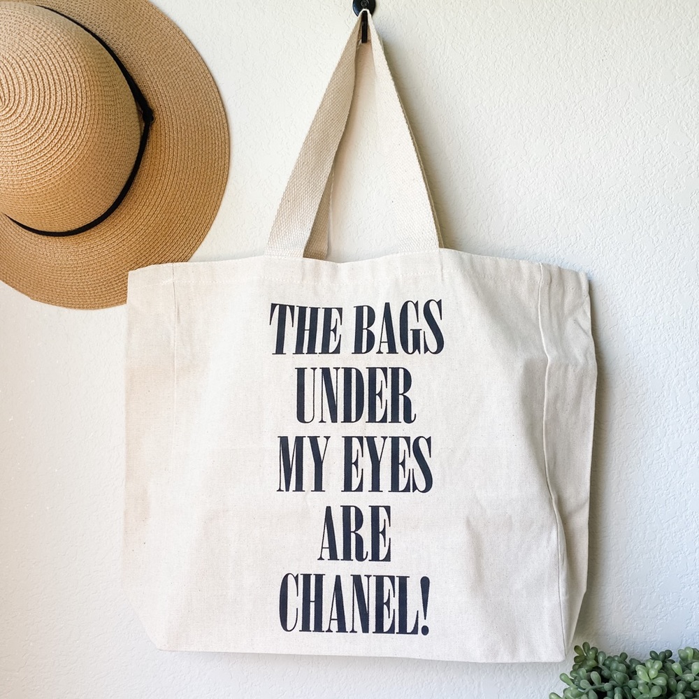 Funny Screen Printed Canvas Shopping Tote Bag - Handmade